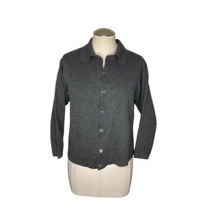 Brandini Italy 100% Wool Cardigan Gray Button Front XL